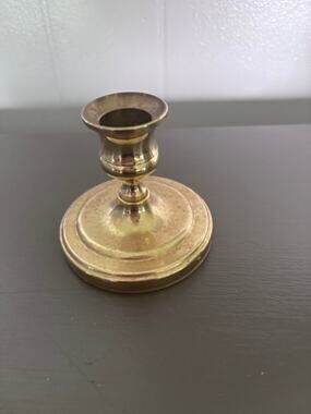 Vintage Baldwin Solid Brass Candlestick Holder‎ Forged in America Mid Century